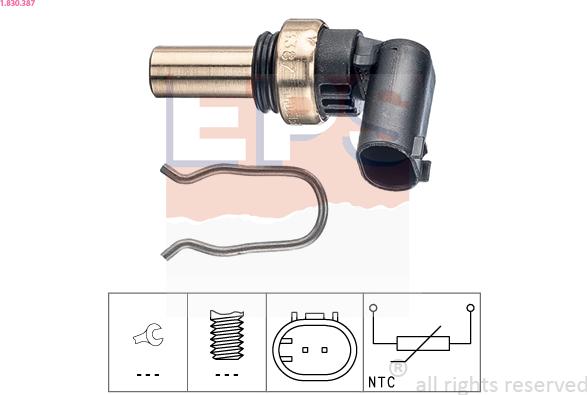 EPS 1.830.387 - Coolant temperature Sensor car-mod.net