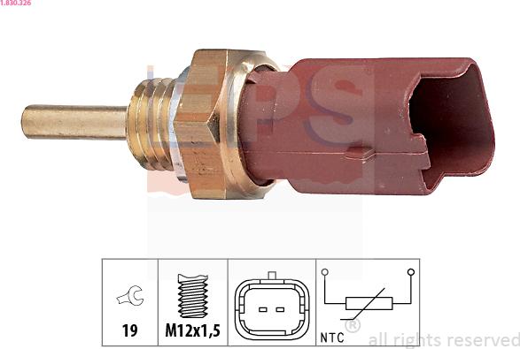 EPS 1.830.326 - Coolant temperature Sensor car-mod.net