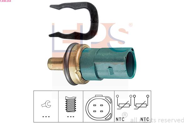 EPS 1.830.258 - Coolant temperature Sensor car-mod.net