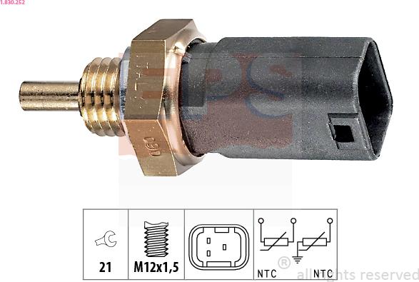 EPS 1.830.252 - Coolant temperature Sensor car-mod.net