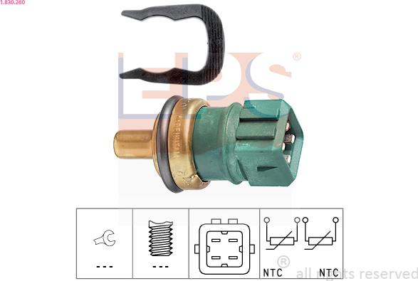 EPS 1.830.260 - Coolant temperature Sensor car-mod.net