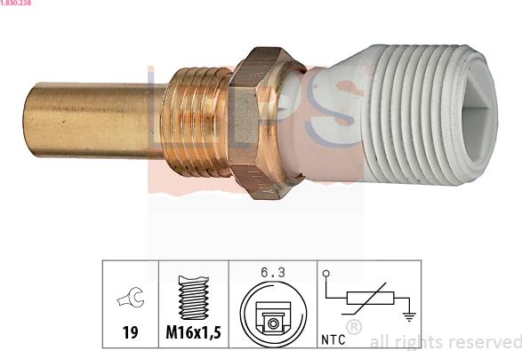 EPS 1.830.238 - Coolant temperature Sensor car-mod.net