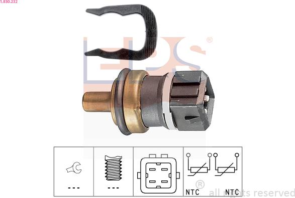 EPS 1.830.232 - Coolant temperature Sensor car-mod.net