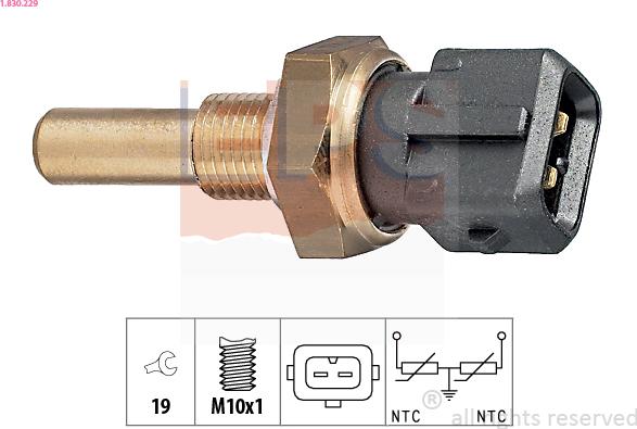 EPS 1.830.229 - Coolant temperature Sensor car-mod.net