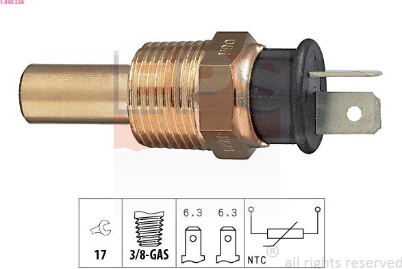 EPS 1.830.228 - Coolant temperature Sensor car-mod.net