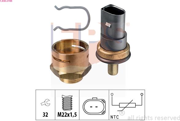 EPS 1.830.278K - Coolant temperature Sensor car-mod.net