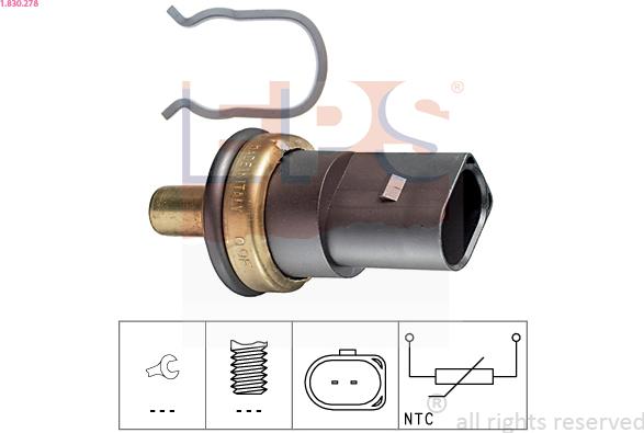 EPS 1.830.278 - Coolant temperature Sensor car-mod.net