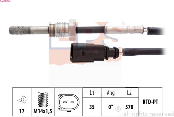 EPS 1.220.062 - Sensor of exhaust gas Temperature car-mod.net
