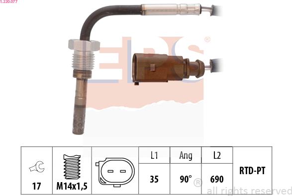 EPS 1.220.077 - Sensor of exhaust gas Temperature car-mod.net