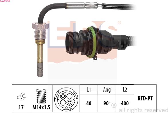 EPS 1.220.361 - Sensor of exhaust gas Temperature car-mod.net
