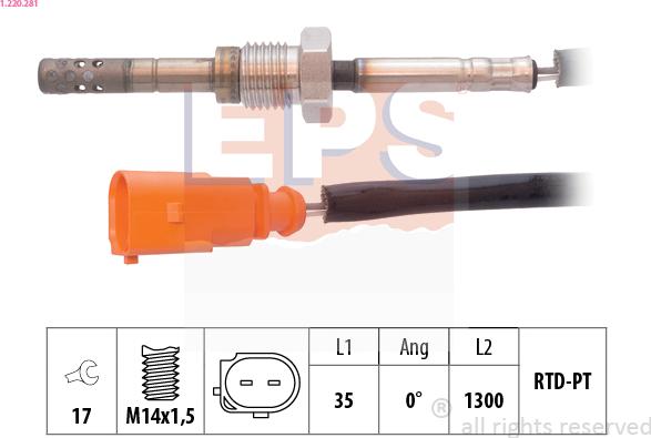 EPS 1.220.281 - Sensor of exhaust gas Temperature car-mod.net