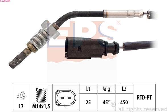 EPS 1.220.287 - Sensor of exhaust gas Temperature car-mod.net