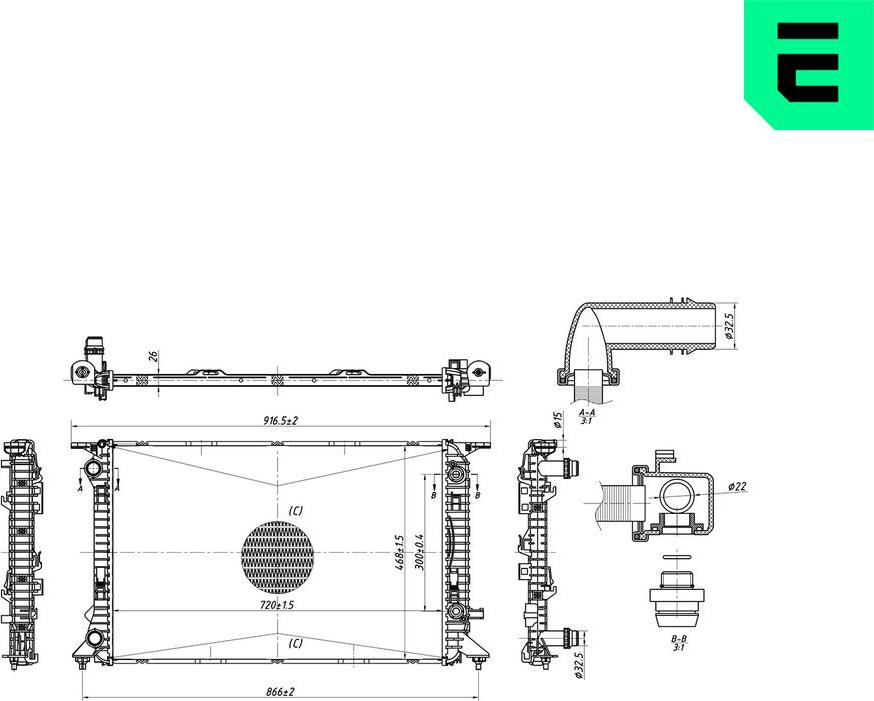 ERA 673064 - Radiator, engine cooling car-mod.net