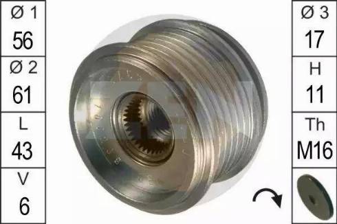 ERA 219010 - Pulley, alternator, freewheel clutch car-mod.net