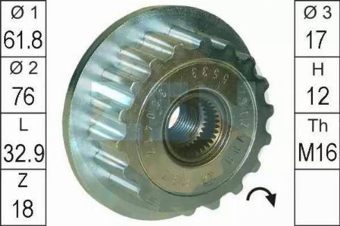 ERA 219108 - Pulley, alternator, freewheel clutch car-mod.net