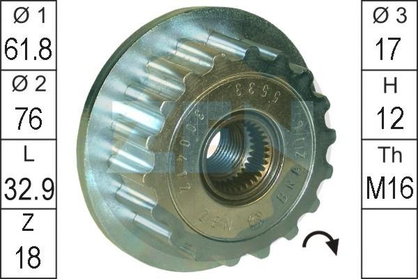 ERA ZN5533 - Pulley, alternator, freewheel clutch car-mod.net