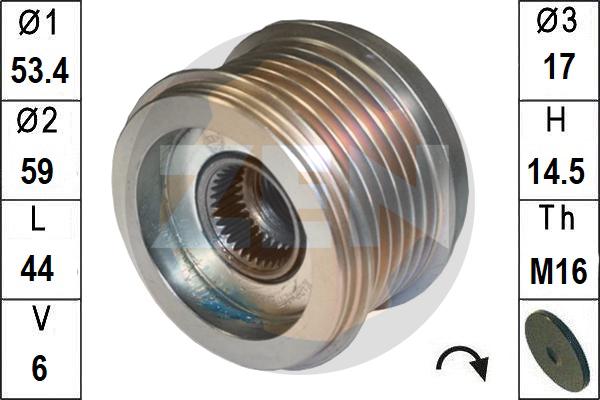 ERA ZN5801 - Pulley, alternator, freewheel clutch car-mod.net