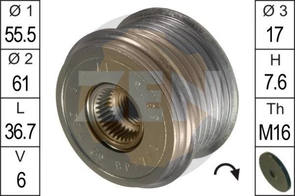 ERA ZN5375 - Pulley, alternator, freewheel clutch car-mod.net