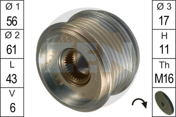 ERA ZN5378 - Pulley, alternator, freewheel clutch car-mod.net