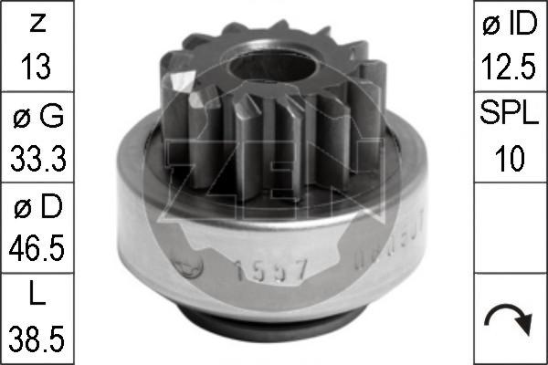 ERA ZN1557 - Bendix, starter pinion car-mod.net