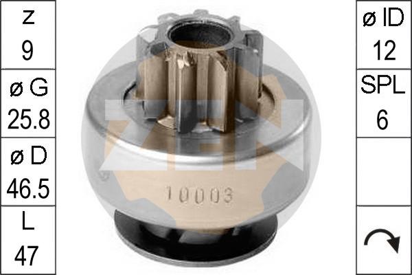 ERA ZN10003 - Bendix, starter pinion car-mod.net