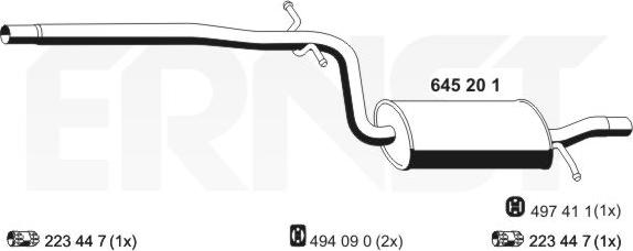 ERNST 645201 - Middle Silencer car-mod.net