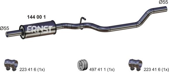 ERNST 144001 - Middle Silencer car-mod.net