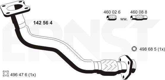ERNST 142564 - Exhaust Pipe car-mod.net