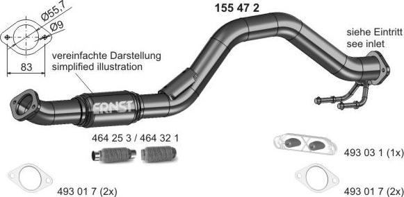 ERNST 155472 - Exhaust Pipe car-mod.net