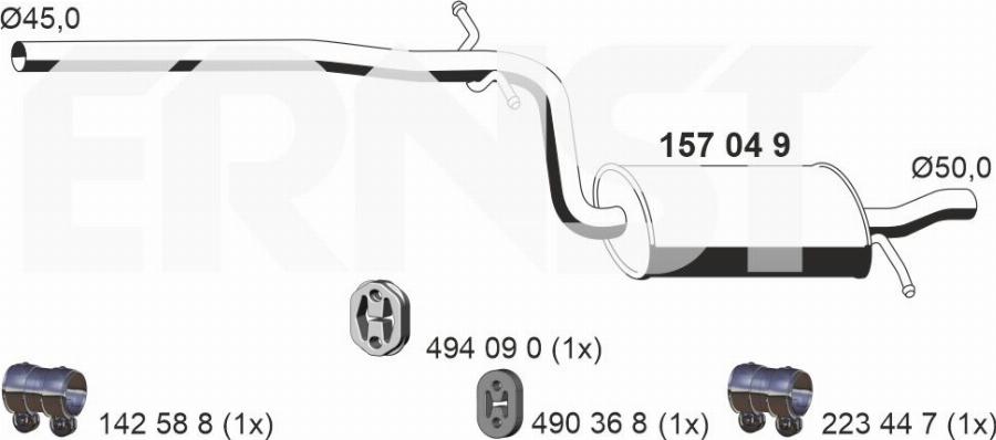 ERNST 157049 - Middle Silencer car-mod.net