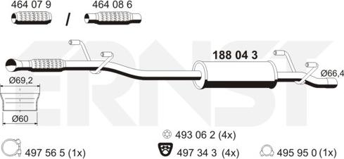 ERNST 188043 - Middle Silencer car-mod.net