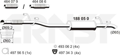 ERNST 188050 - Middle Silencer car-mod.net
