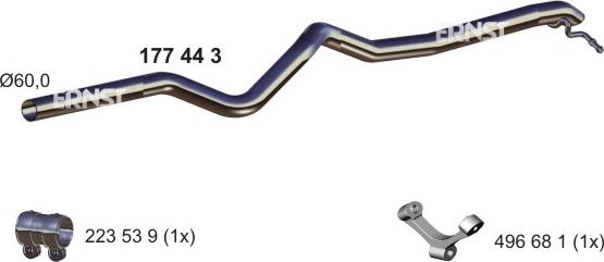 ERNST 177443 - Exhaust Pipe car-mod.net