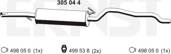 ERNST 305044 - Middle Silencer car-mod.net