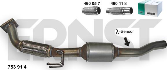 ERNST 753914 - Catalytic Converter car-mod.net
