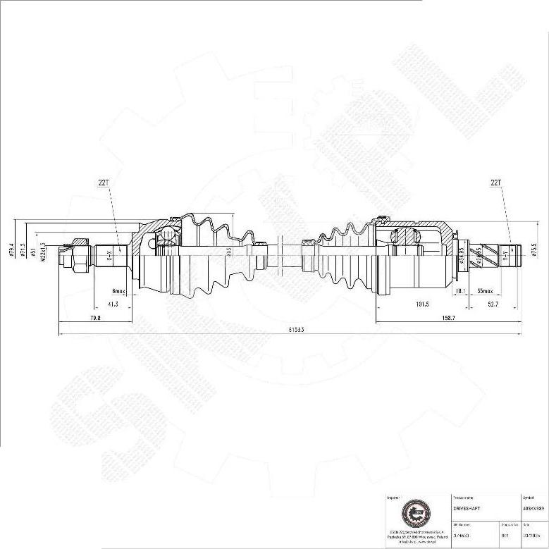 Esen SKV 40SKV389 - Drive Shaft car-mod.net