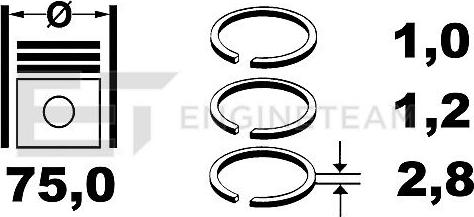 ET Engineteam R4000200 - Piston Ring Kit car-mod.net