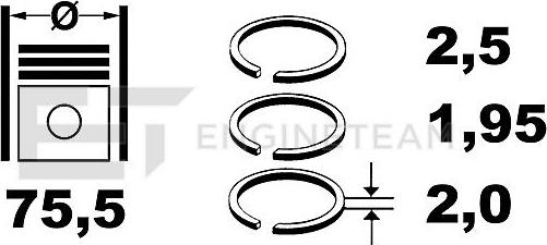 ET Engineteam R1009350 - Piston Ring Kit car-mod.net