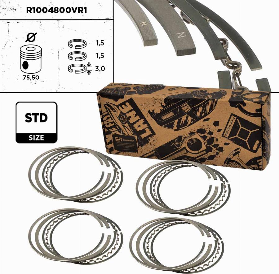 ET Engineteam R1004800VR1 - Piston Ring Kit car-mod.net