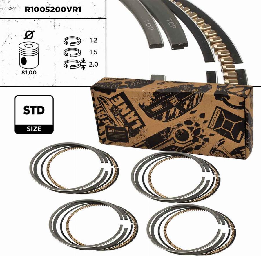 ET Engineteam R1005200VR1 - Piston Ring Kit car-mod.net