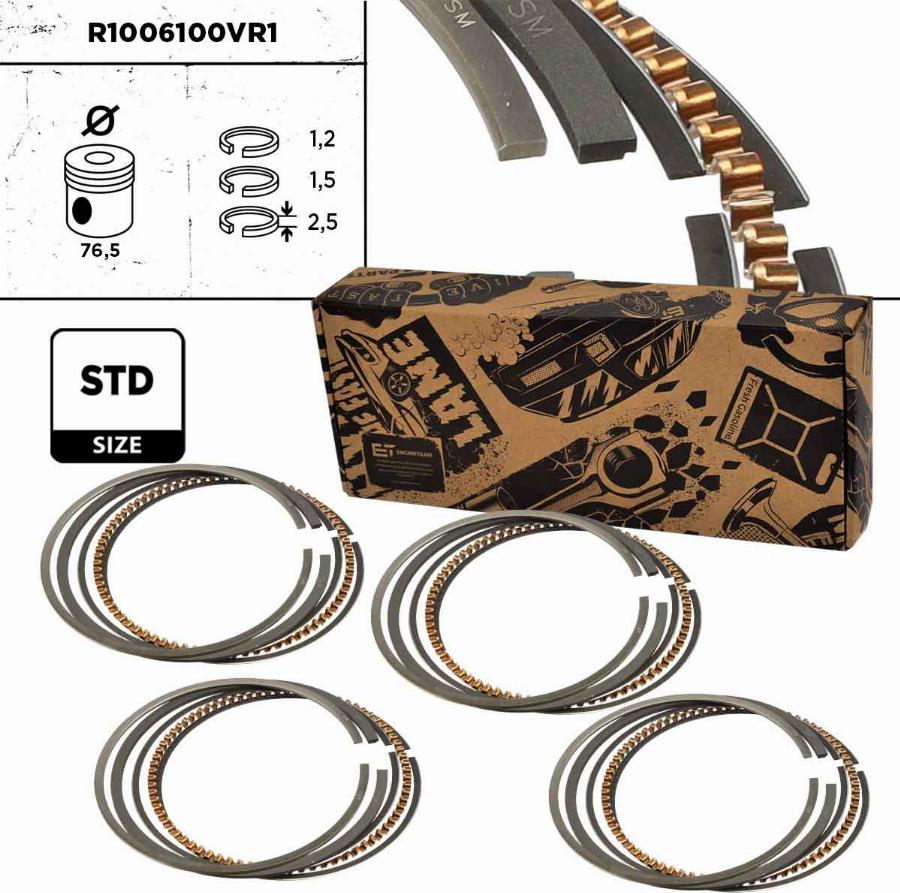 ET Engineteam R1006100VR1 - Piston Ring Kit car-mod.net