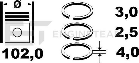 ET Engineteam R1000800 - Piston Ring Kit car-mod.net