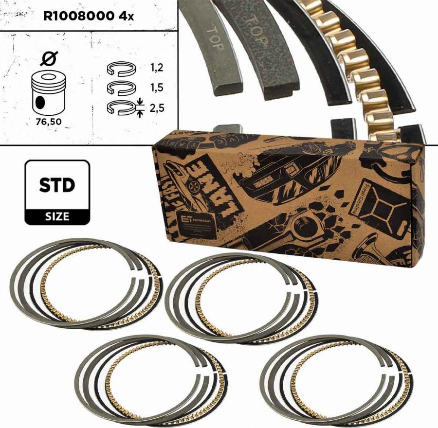 ET Engineteam R1008000VR1 - Piston Ring Kit car-mod.net