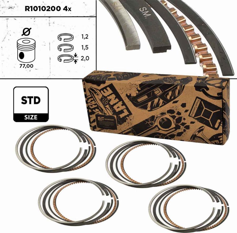 ET Engineteam R1010200VR1 - Piston Ring Kit car-mod.net