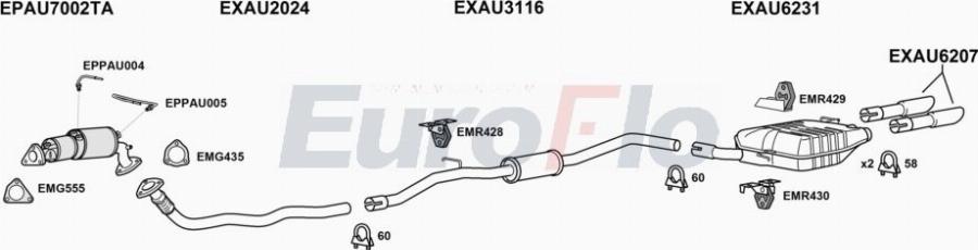 EuroFlo AUA520D 1022A00 - Exhaust System car-mod.net
