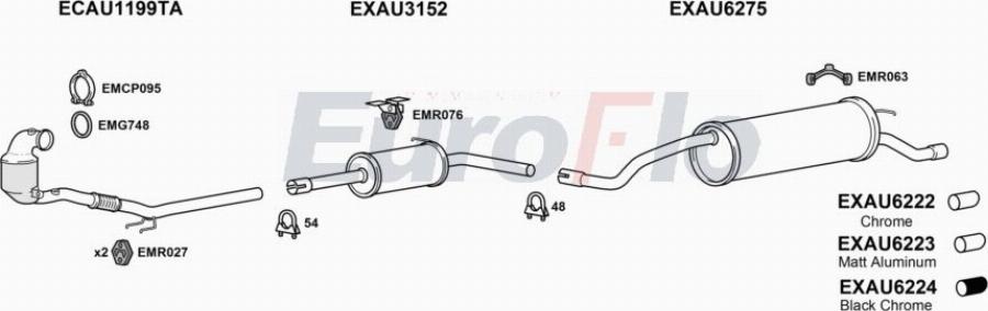 EuroFlo AUA110 1001D - Exhaust System car-mod.net