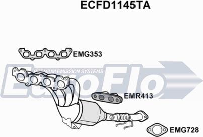 EuroFlo ECFD1145TA - Catalytic Converter car-mod.net
