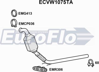 EuroFlo ECVW1075TA - Catalytic Converter car-mod.net