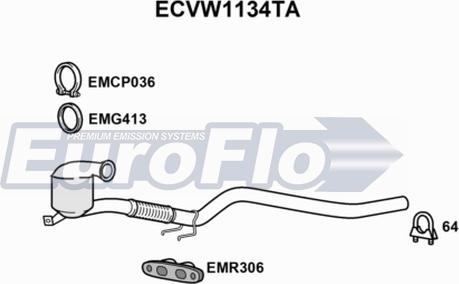 EuroFlo ECVW1134TA - Catalytic Converter car-mod.net