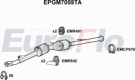 EuroFlo EPGM7059TA - Soot / Particulate Filter, exhaust system car-mod.net
